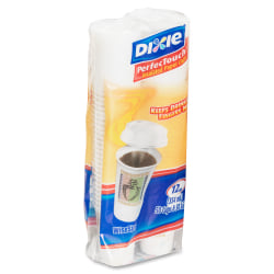 Dixie® PerfecTouch Insulated Hot Paper Cups, 12 Oz, White, 50 Cups Per Pack, Set Of 6 Packs
