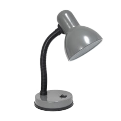 Simple Designs Basic Metal Desk Lamp, 13-7/8"H, Gray