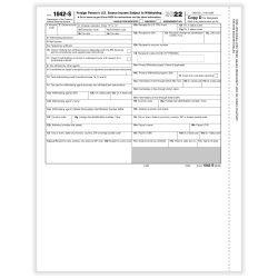 ComplyRight™ 1042-S Tax Forms, Copy D, Laser, 8-1/2" x 11", Pack Of 100 Forms