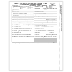 ComplyRight™ 1042-S Tax Forms, Copy E, Laser, 8-1/2" x 11", Pack Of 100 Forms