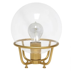 Lalia Home Old World Globe Glass Table Lamp, 20"H, Clear Shade/Matte Gold Base