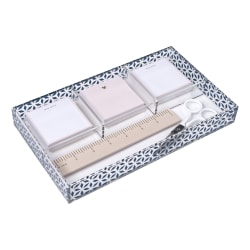 Realspace® Zora Acrylic Desktop Organizer Tray, 1-1/4"H x 10-3/8"W x 6"D, Clear/Blue