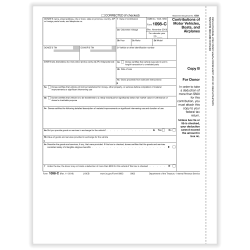 ComplyRight™ 1098-C Tax Forms, Donor Copy B, Laser, 8-1/2" x 11", Pack Of 50 Forms