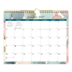 2027 Blueline Colorful Monthly Wall Calendar, 15" x 12", Splash, January To December, C171114, Total Qty 1