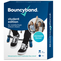 Bouncyband Chair Band for Middle/High School Desks, 5-1/4" x 2-5/8", Blue