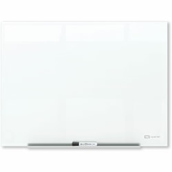 Quartet InvisaMount Magnetic Glass Board - 48" (4 ft) Width x 36" (3 ft) Height - White Tempered Glass Surface - Horizontal - Magnetic
