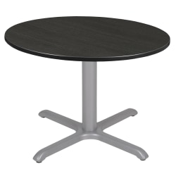Regency Cain Round X-Base Breakroom Table, 29"H x 48"W x 48"D, Ash Gray/Gray
