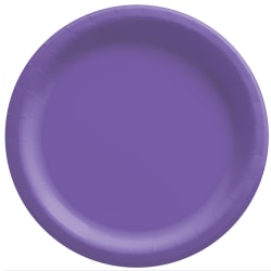 Amscan Round Paper Plates, New Purple, 10", 50 Plates Per Pack, Case Of 2 Packs