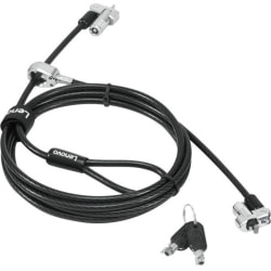 Lenovo NanoSaver Twin Head Nano/MS 2.0 MasterKey Cable Lock - 6.56 ft Cable - Master Keyed Lock - Black - Carbon Steel, Plastic -  - 4XE1B81920