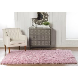 Linon Flokati Area Rug, 5' x 8', Morrigan 1400G Pastel Pink
