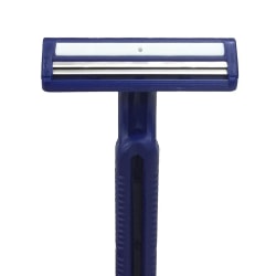 Medline Twin-Blade Facial Razors With Lubrication Strip, Pack Of 500
