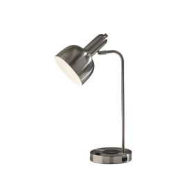 Adesso Rico Supercharger 19"H Desk Lamp, Brushed Steel