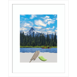 Amanti Art Wood Picture Frame, Opening Size 11" x 14", Matted To 8" x 10", 12" x 15", Svelte White