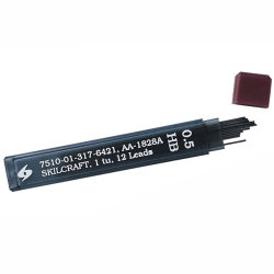 SKILCRAFT® Lead Refills, 0.5 mm, 12 Leads Per Tube (AbilityOne 7510-01-317-6421)