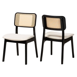 Baxton Studio Dannon 2-Piece Dining Chair Set, Cream/Black