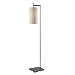Adesso Simplee Zion Floor Lamp, 65"H, Beige Textured Fabric Shade/Black Base