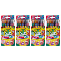 Crayola Silly Scents Smash Ups Mini Twistables Scented Crayons, Assorted Colors, Pack Of 24 Crayons, Set Of 4 Packs