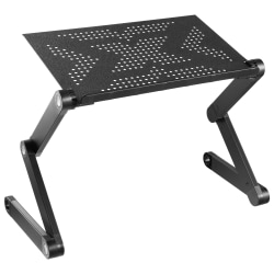 Mount-It! MI-7210 Height-Adjustable Laptop Tray, 10"H x 22"W x 11"D, Black