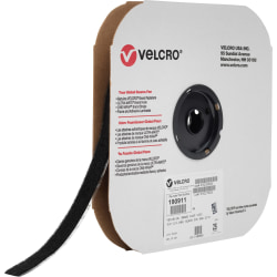 VELCRO® Brand Sticky Back Fastener Tape Roll, Loop Only, 3/4"W x 75', Black