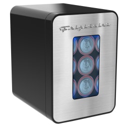 Frigidaire® 15-Can Retro Mini Beverage Fridge with Stainless Steel & Glass Door, Black, EFMIS200-SS
