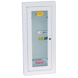 Extinguisher Cabinets, Semi-Recessed w/Keyed Lock, Galvanized Steel, Tan, 10 lb