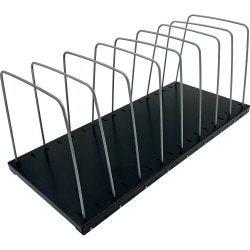 Huron Metal Wire Vertical Slots Organizer/Sorter, 8 Compartment(s), Vertical, 7.50"H x 18.25"W x 8"D, Black