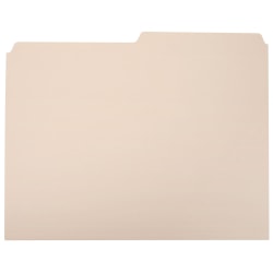 SKILCRAFT File Folders, 1/2 Cut, Letter Size, 30% Recycled, Manila, Pack Of 100 (AbilityOne 7530-00-281-5945)