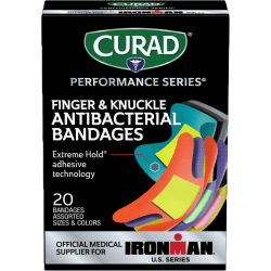 CURAD® IRONMAN Performance Series Antibacterial Bandages, 1" x 3-1/4", Pack Of 480 Bandages