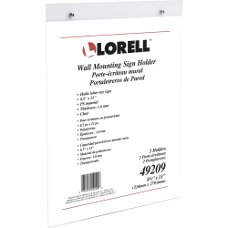 Lorell® Wall-Mounted Sign Holder, 8-1/2" x 11", Clear
