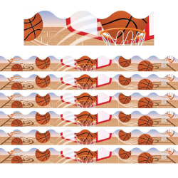 Eureka Deco Trim Packs, 37’ x 2-1/4", Basketball, Set Of 6 Packs
