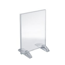 Azar Displays Dual-Stand Acrylic Vertical/Horizontal Sign Holders, 8 1/2" x 11", Clear, Pack Of 10