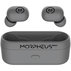 Morpheus 360 Spire True Wireless Earbuds - Bluetooth In-Ear Headphones with Microphone - TW1500G - HiFi Stereo - 20 Hour Playtime - Binaural - In-ear Wireless Headphones - Magnetic Charging Case - USB Charging - Slate Gray