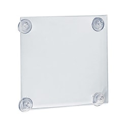 Azar Displays Vertical/Horizontal Sign Frames With Suction Cups, 5 1/2" x 8 1/2", Clear, Pack Of 2