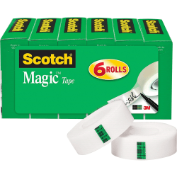 Scotch® Magic™ Tape, 0.75" x 83.34', Transparent, Pack Of 12 Rolls
