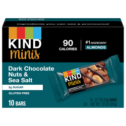 KIND Mini Bars, Dark Chocolate Nuts and Sea Salt, 0.7 Oz, Total Qty 80