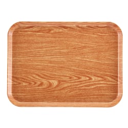 Cambro Camtray Rectangular Serving Trays, 15" x 20-1/4", Light Elm, Pack Of 12 Trays