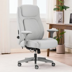Serta® iComfort® Tranquil Shiatsu Massage Ergonomic Faux Leather High-Back Office Chair, Gray/Silver, BIFMA Compliant