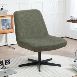 Glamour Home Bayard Linen Fabric Accent Chair, Green/Black
