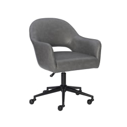 Powell Bogart Faux Leather Office Chair, Gray/Black