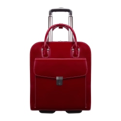 McKlein Uptown Vertical Wheeled Briefcase with 15" Laptop Pocket, Red