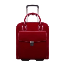 McKlein Uptown Vertical Wheeled Briefcase with 15" Laptop Pocket, Red