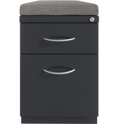 Hirsh® 20"D Vertical 2-Drawer Mobile Pedestal File Cabinet, Charcoal/Chinchilla