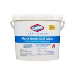 Clorox Healthcare Bleach Germicidal Wipes Bucket - Ready-To-Use - 12" Lx12" W - Anti-corrosive, Antibacterial - White - 110/Tub - 2/Carton - 30358CT