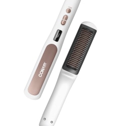 Conair® Double Ceramic Heated Straightening Brush, White