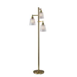 Adesso Gio Tree Lamp, Brass with White Glossed Glass Shade