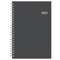 2024 Blue Sky™ Passages Weekly/Monthly Planning Calendar, 5" x 8", Charcoal Gray, January to December 2024, 100010