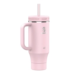Takeya Fixed Handle Straw Tumbler, 40 Oz, Blush