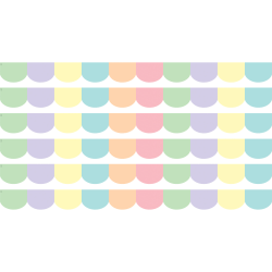 Teacher Created Resources Scalloped Border Trim Packs, 35’, Pastel Pop, Set Of 6 Packs