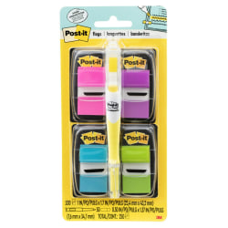 Post-it® Flags, 4 Dispensers, 50 Flags/Dispenser, Assorted Bright Colors, School Supplies for Students, Flags for Textbooks and Notebooks