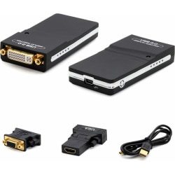 AddOn 8in USB 2.0 (A) Male to DVI-I (29 pin) Female Black Video Adapter - 100% compatible and guaranteed to work